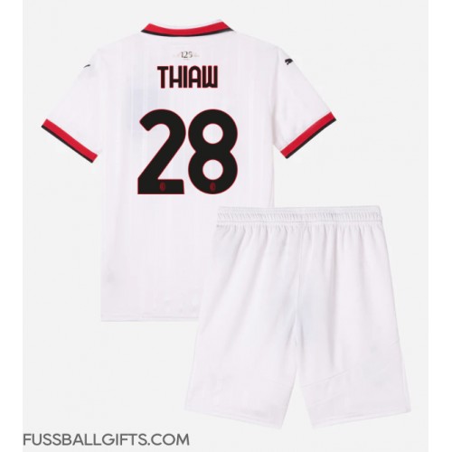 AC Milan Malick Thiaw #28 Fußballbekleidung Auswärtstrikot Kinder 2024-25 Kurzarm (+ kurze hosen)